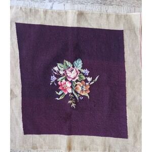 Vintage Pre Worked Finished Pillow Chair Cover Panel Needlepoint Tapestry Unused